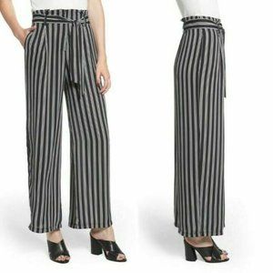 ANTHROPOLOGIE LEITH Black Striped Trouser Pants Sm